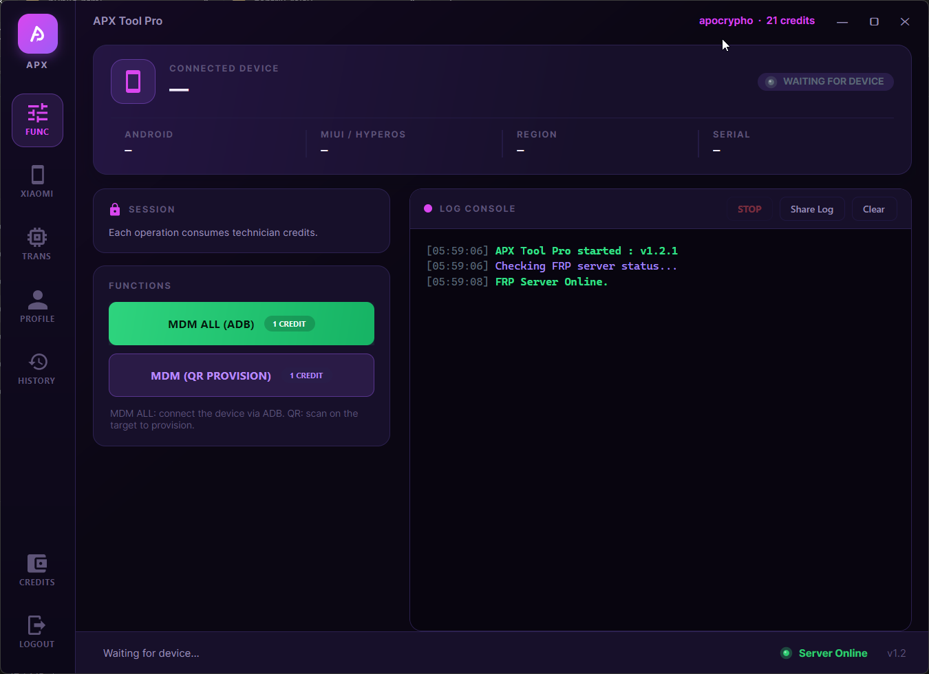 APX Tool Pro desktop application